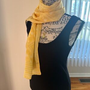 Chic Yellow Scarf with Geometric Patterns